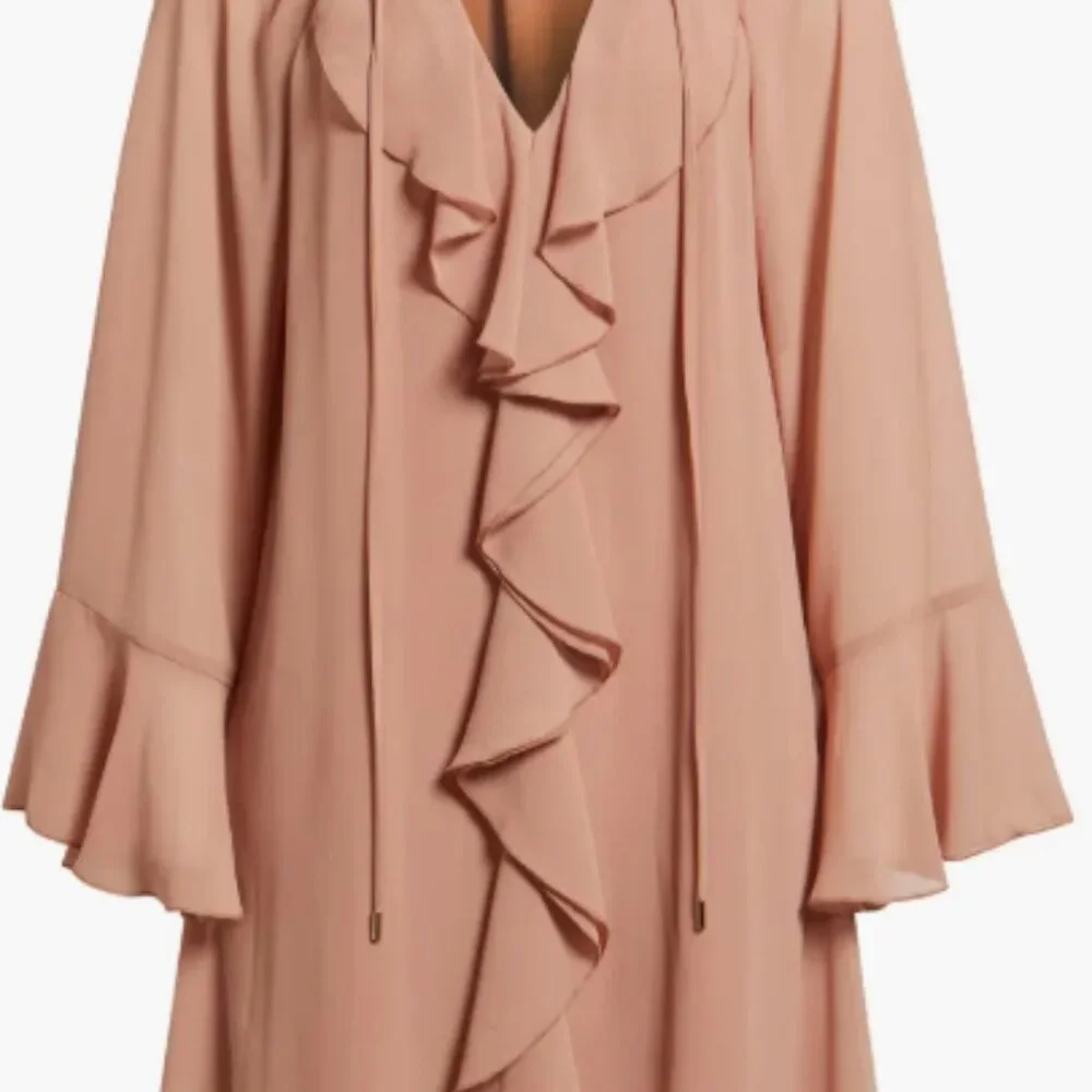 Open Edit Ruffle Chiffon Shift Dress – Small (NWT) - Picture 12 of 14